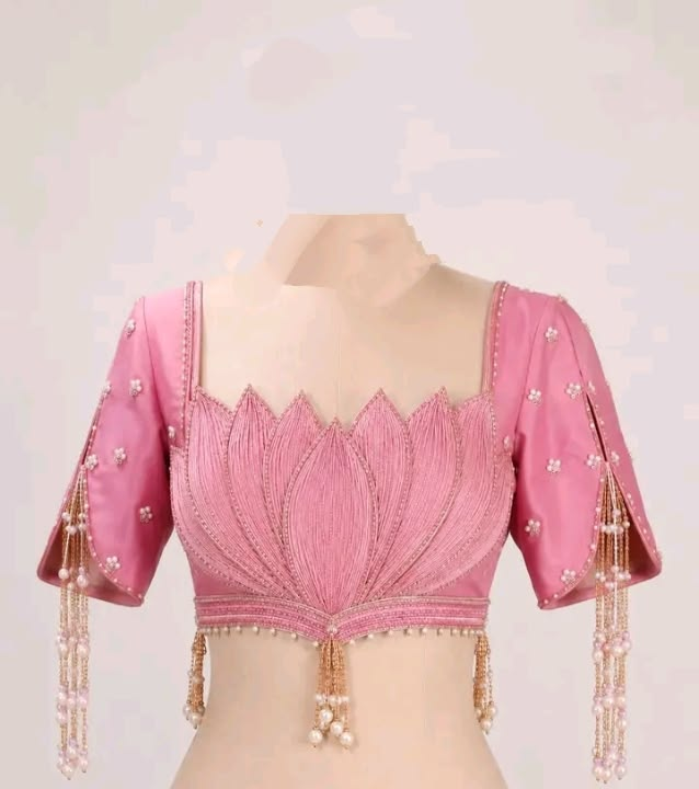 HAND-PLEATED LOTUS SILK BRIDAL BLOUSE